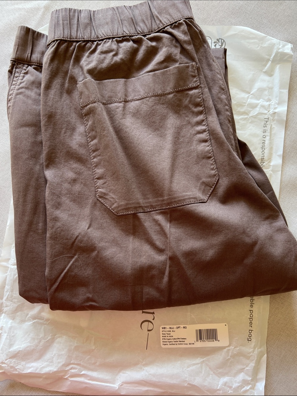 Pact Organic Daily Twill Pant Medium Deep Taupe - Picture 7 of 8